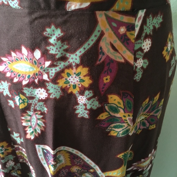 Diane Von Furstenberg Long Paisley Brown Skirt 1X - Picture 2 of 5